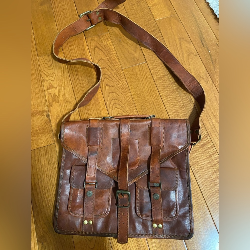 Brown Leather Messenger Bag